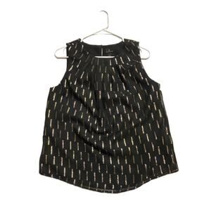 Worthington Women's M Blouse Black with Gold Metallic Corpcore Careerwear - EUC